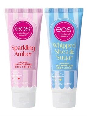 EOS Travel Size Lotions - Sparkling Amber + Whipped Shea & Sugar -- 2pc Set